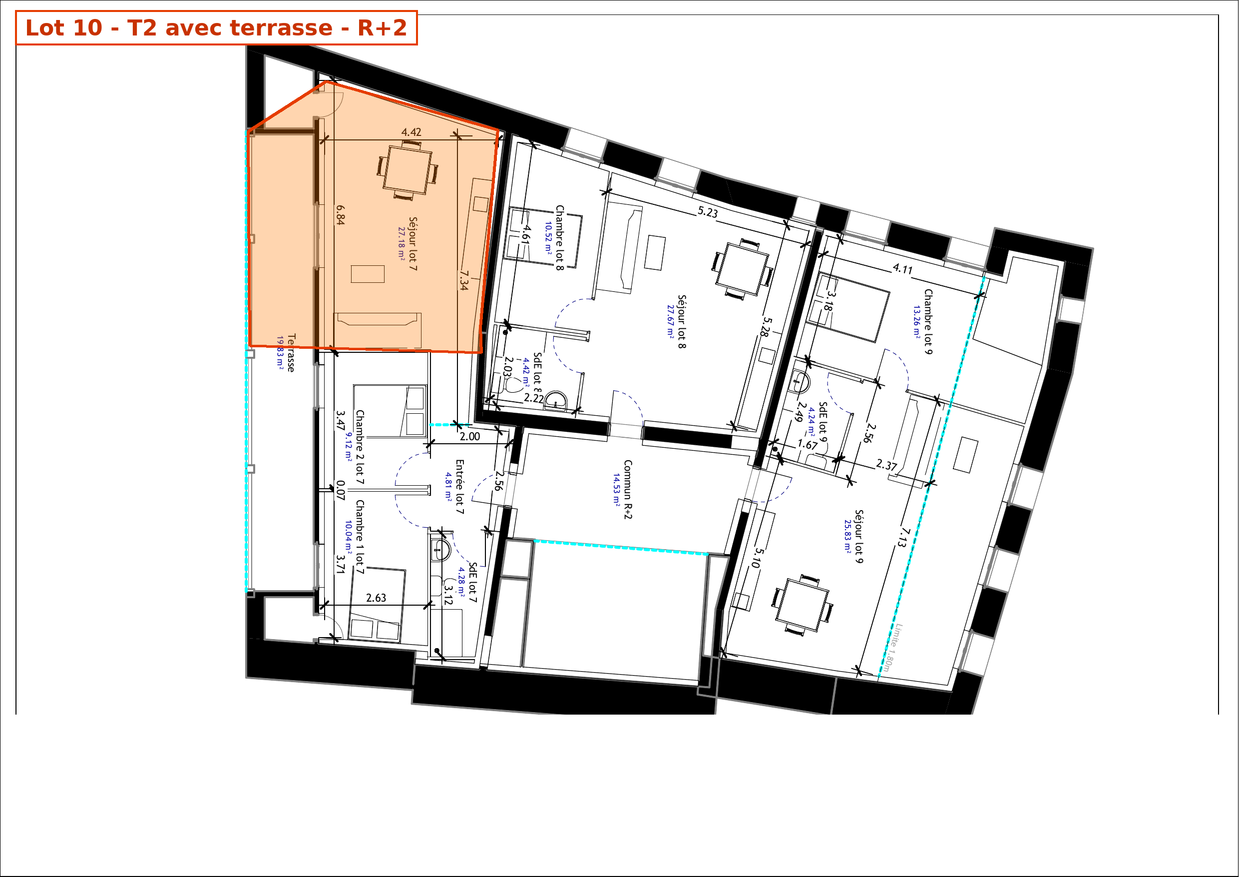Plans — T3 de 58 m² rénové à Saint-Gaudens (31) — photo 1